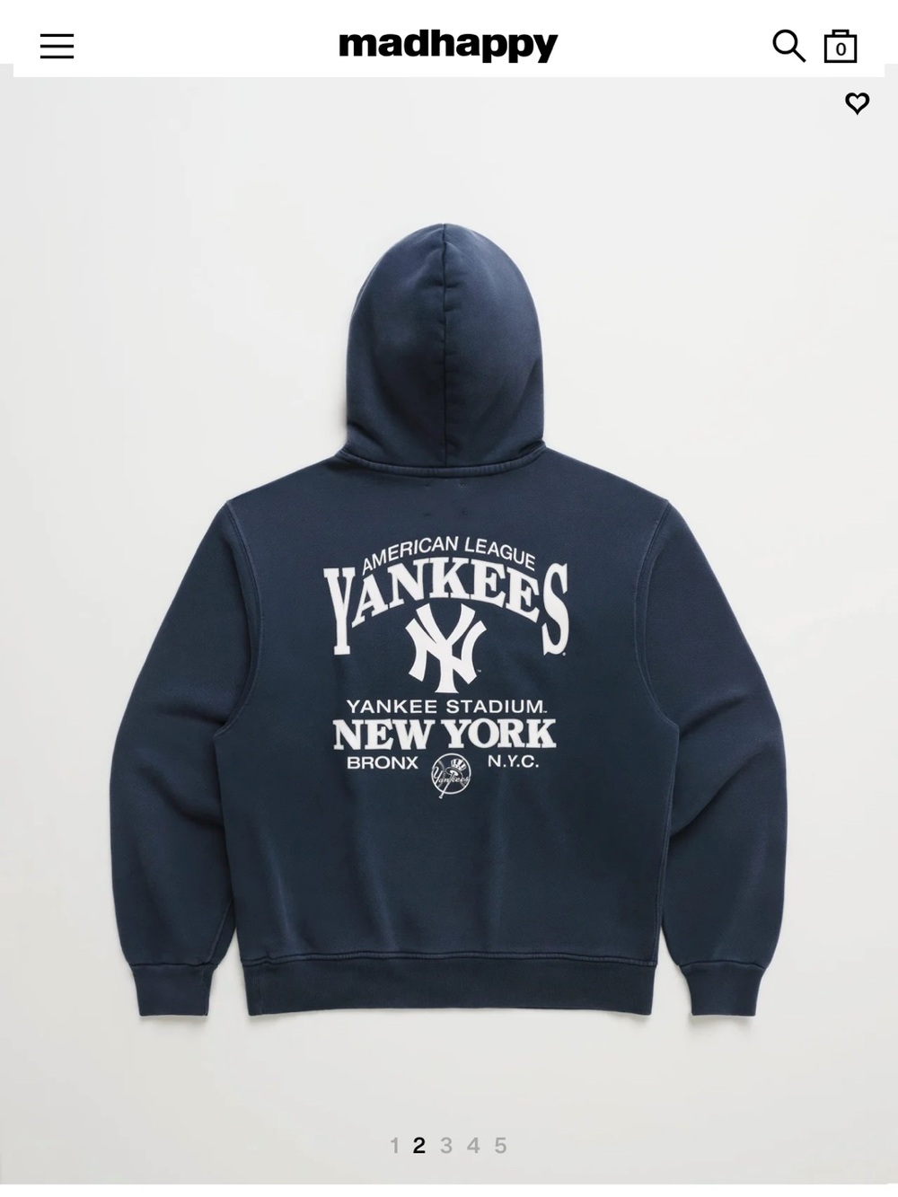 Madhappy Yankees Washed Hoodie - Picture 2 of 4